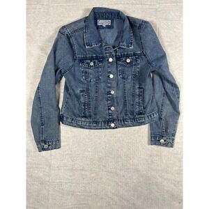 STOOSH Vintage Denim Jacket Blue Wash Button Front Classic Fit Women's Size M